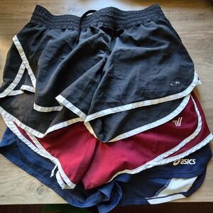 Champion Asics Varsity Spirit Running Shorts Bundle Women M Black Burgundy Navy